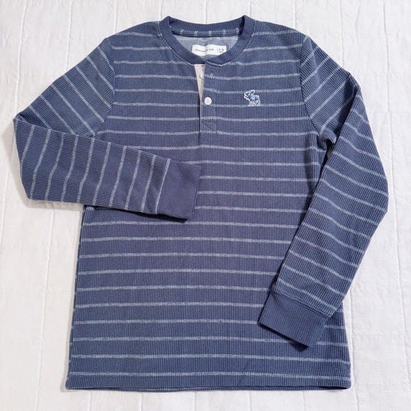 abercrombie kids Other - Abercrombie Kids Boys 9/10 Long Sleeve Waffle Knit Henley Dusty Blue